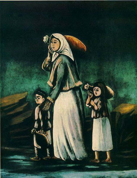 Niko Pirosmanashvili A Peasant Woman with Children Going to Fetch Water Sweden oil painting art